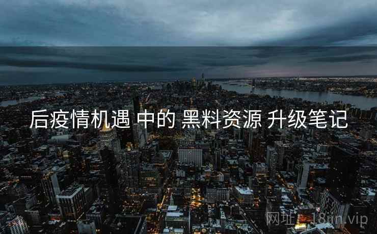 后疫情机遇 中的 黑料资源 升级笔记  第1张