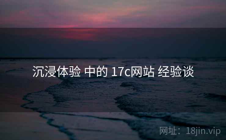 沉浸体验 中的 17c网站 经验谈  第2张
