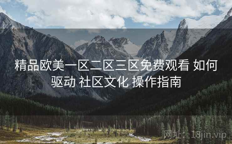 精品欧美一区二区三区免费观看 如何驱动 社区文化 操作指南  第2张