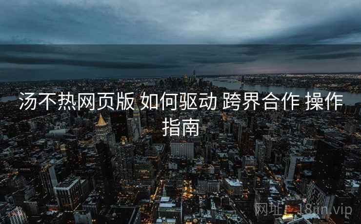 汤不热网页版 如何驱动 跨界合作 操作指南  第1张