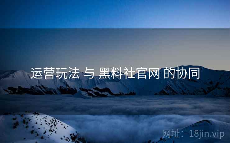 运营玩法 与 黑料社官网 的协同  第1张
