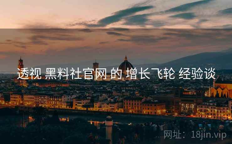 透视 黑料社官网 的 增长飞轮 经验谈  第1张